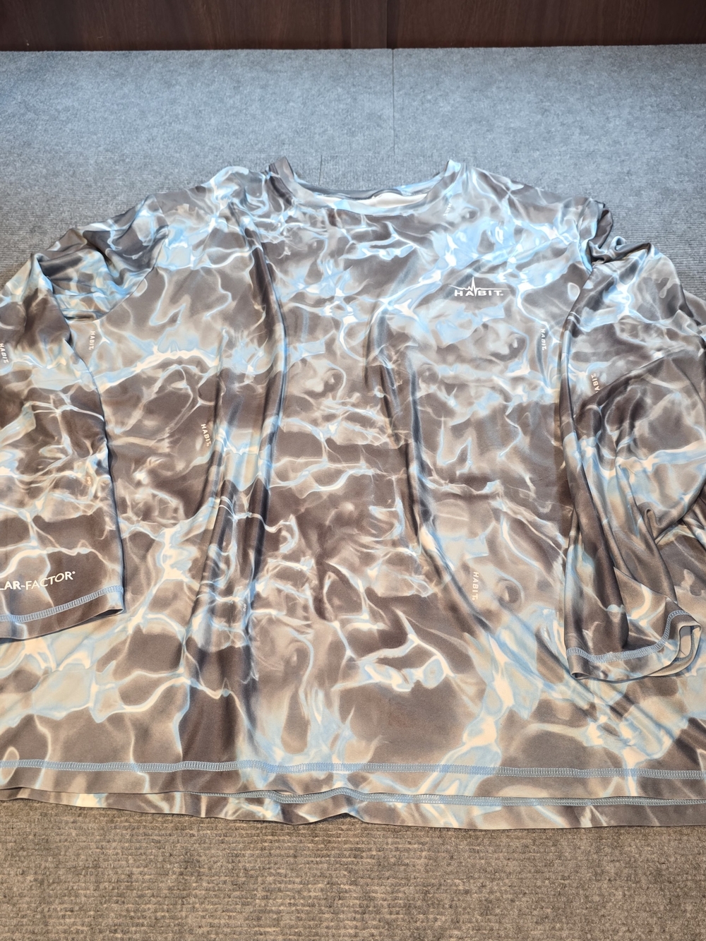 Habit Mariana Inlet 2XL Fishing Shirt UPF 40+ Alaskan Blue Waves Long Sleeve
